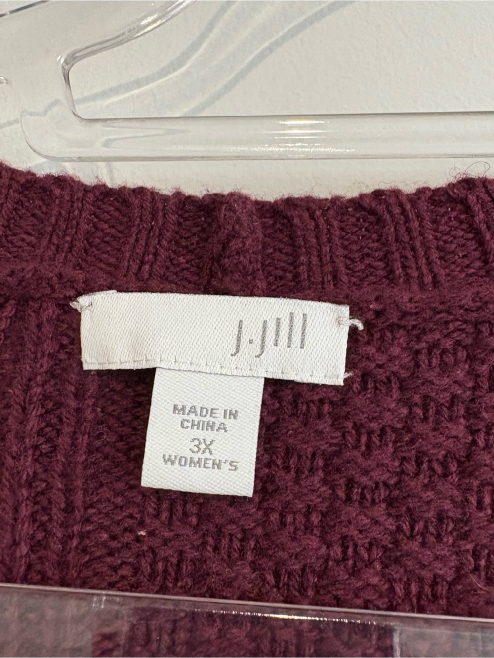 J. Jill Wool Blend Cable Cardigan purple burgandy size 3X - Picture 3 of 6